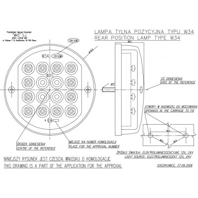 Lampa LED cofania okrągła W33 (173)