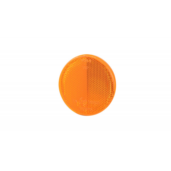 Reflevtive device round 75mm amber self-adhesive (UO039)