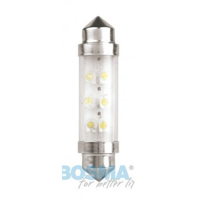 LED bulb 12V SV8,5 10x42 white standard BOSMA 2pcs 2946