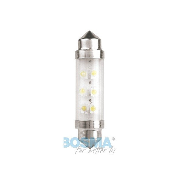 LED bulb 12V SV8,5 10x42 white standard BOSMA 2pcs 2946