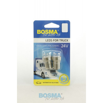 LED bulb 24V BA15S white standard BOSMA 2pcs 7255