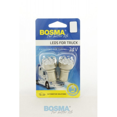 LED bulb 24V BA15S white standard BOSMA 2pcs 7057