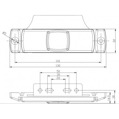 LED front end-outline lamp with mount (017KB)