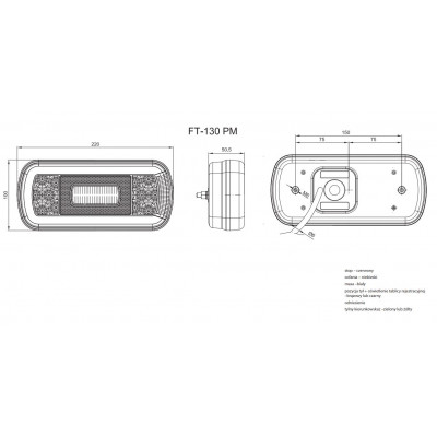 LED Rückleuchte 6 Funktionen Nebellicht FT130 PM