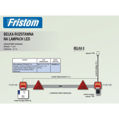 Belka rozstawna LED 2xFT-122T LED RLB09-01