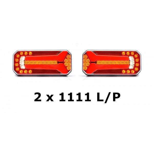 Set of multifunctional LED rear lamp 6 functions 2x 1111L/P
