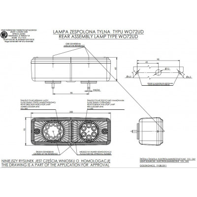 Zestaw lamp LED tylnych 12/24V W072UD 2x 487