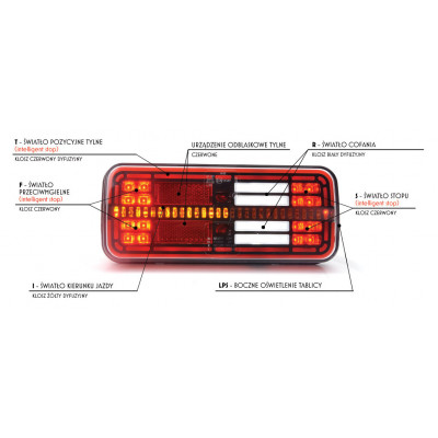 Multifunctional LED rear lamp 6 functions L/P 12-24V 1371
