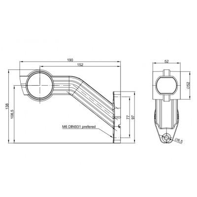 Lampa LED obrysowa przednio-tylno-boczna LEWA 12V-24V (FT-140F L LED)
