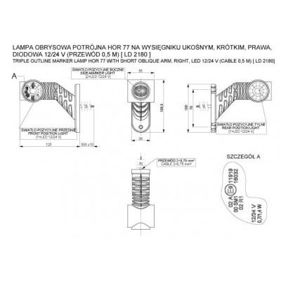 LED front-rear-side marker lamp RIGHT LD2180