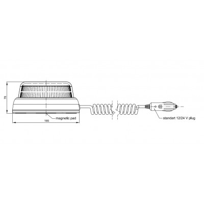 LED warning lamp yellow 12V-24V FT-100 3S DF LED