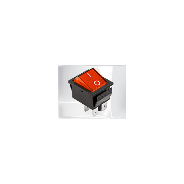 Illuminated square red 16A switch