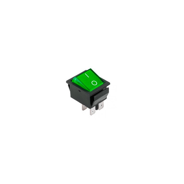 Illuminated square green switch 16A