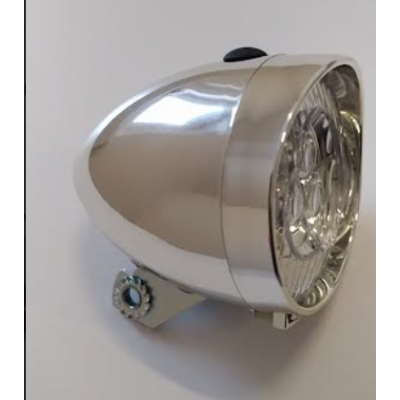 Lampa LED rowerowa przód RETRO SREBRNA