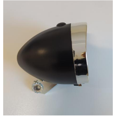 Lampa LED rowerowa przód RETRO czarna