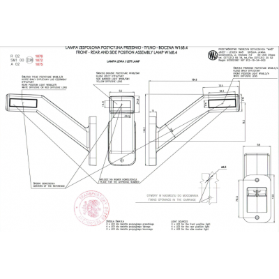 LED front-rear end-outline side marker lamp LEFT 1171L