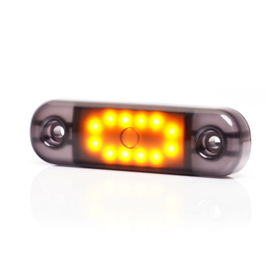 Side position LED lamp 12LED SLIM 12V-24V 2339 BLACK