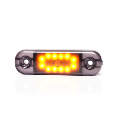 LED Seitliche Umrissleuchte 12LED SLIM 12V-24V 2339 BLACK