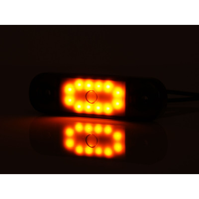 Side position LED lamp 12LED SLIM 12V-24V 2339 BLACK