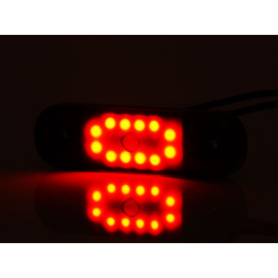 LED Hintere Umrissleuchte 12LED SLIM 12V 24V 2337 BLACK