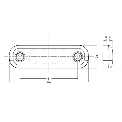 LED Hintere Umrissleuchte 12LED SLIM 12V 24V 2337 BLACK
