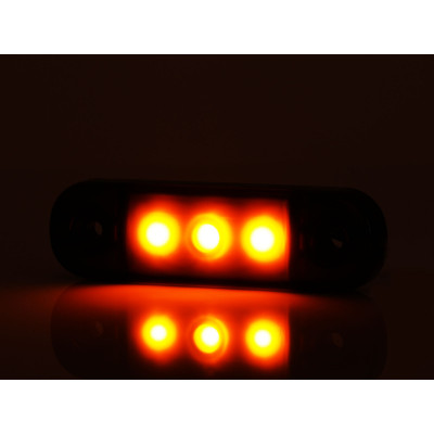 LED Seitliche Umrissleuchte 3LED SLIM 12V-24V 2336 BLACK