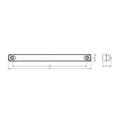 LED Seitliche Umrissleuchte 12LED SLIM 12V-24V 2333 BLACK