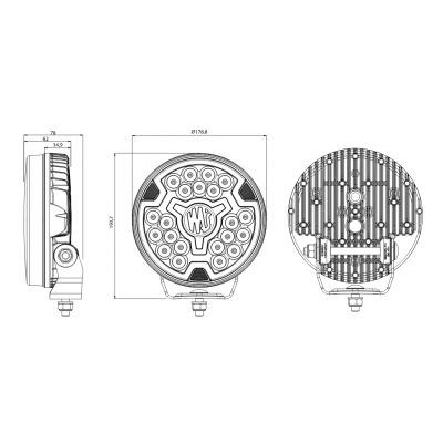 LED driving and front position lamp 12V-24V (2176) 9000 lm ECE