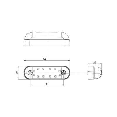 LED brake STOP lamp 84x25x25mm 12V  2059
