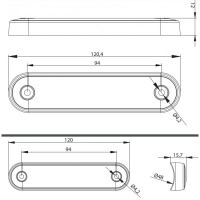LED Vordere Umrissleuchte Weiß 12V-36V FT013B