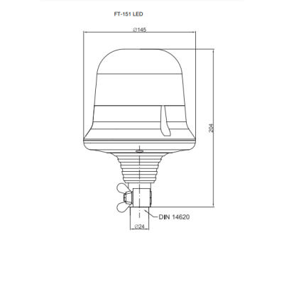 LED warning lamp yellow 12V-36V FT-151 DF LED PI