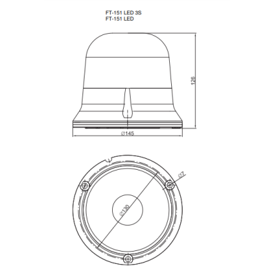 LED Warnlampe Gelb 12V-36V FT-151 SC DF LED