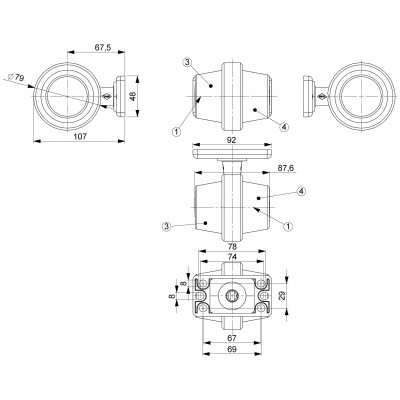 LED front-rear end-outline lamp LD2606