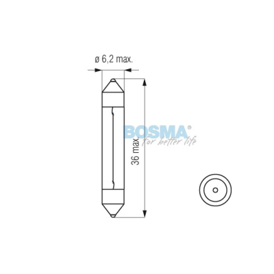 Żarówka 24V 5W SV6 6x36mm  (0652)