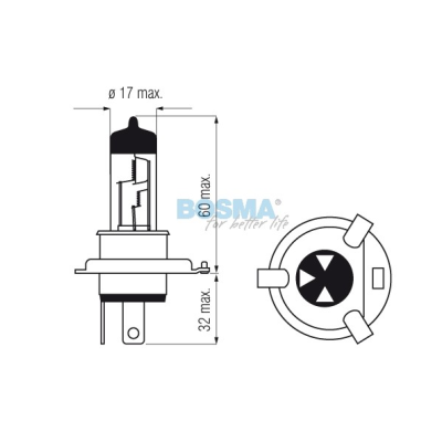 Glühbirne  24V 75/70W H4 P43t (0379)