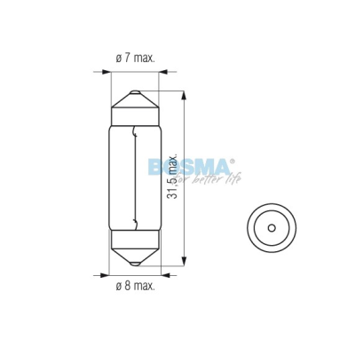 Glühbirne  24V 3W SV7 8x31mm (0751)