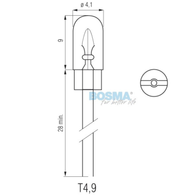 Light bulb  24V 1,1W T4,9 WIRE END (3349)