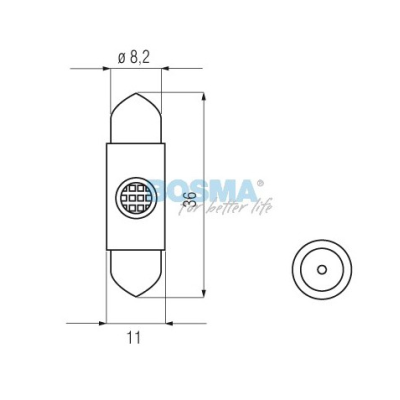LED bulb 12V SV8.5 WHITE TUBE 2PCS HIGH POWER 8313