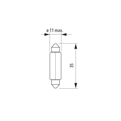 Light bulb tube 12V 5W 35mm C5W SV8,5 NARVA 17125