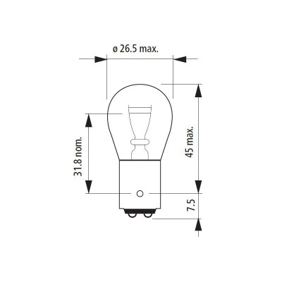 Glühbirne P21/5W 12V 21/5W BAY15d NARVA 17916