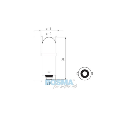 LED Birne 12V BA9s 4W 2ST BLAU 3882