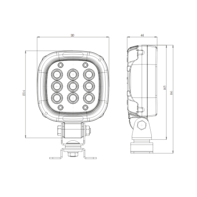 Lampa LED robocza 12-24V 2000lm 36LED (1464) ECE