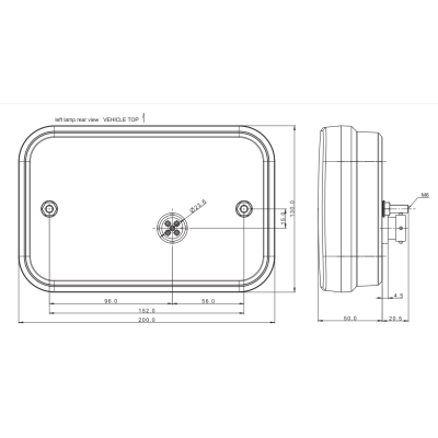 LED-Rückleuchte LINKS 12V ohne Kennzeichenbeleuchtung FT-270L BAYONET 5-PIN