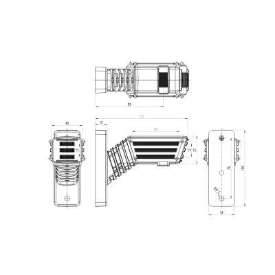LED-Front-/Rück-/Seitenmarkierungsleuchte LINKS 12-24V 2550L ECE kurzer Arm