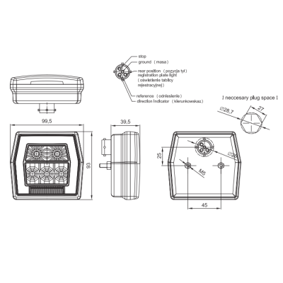 LED-Anhängerbeleuchtungsset mit Kennzeichenbeleuchtung FT-122T 7M 7PIN