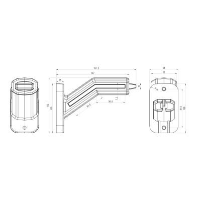 LED front-rear-side marker lamp RIGHT (2083 P) ECE E20