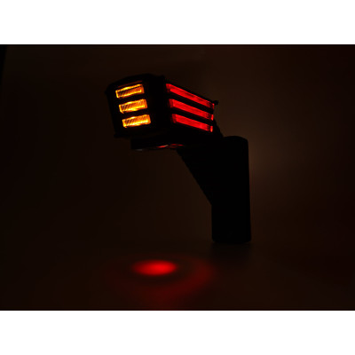 LED position light LEFT with indicator 12–24 V 2555L SPOT, arm 160 mm E20 ECE