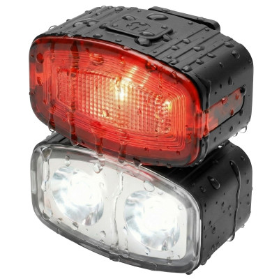 Zestaw lamp rowerowych przednia i tylna MICRO USB (BX14057)