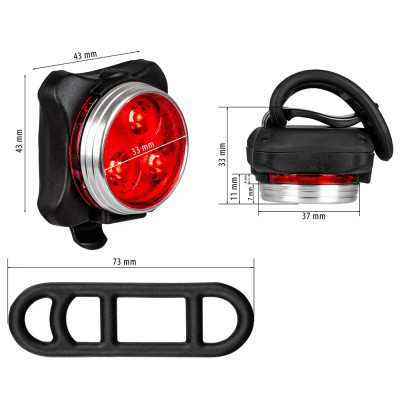 MICRO USB LED Fahrradrücklampe