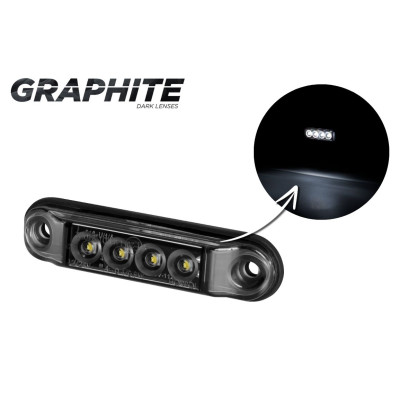 Lampa LED obrysowa przednia biała 12-24V SLIM LD2327 GRAPHITE E20
